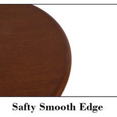 HLR Round Small End Table, Wooden Pedestal Side Coffee Tables, Vintage Accent Nightstand for Living Room, Bedroom, Entryway (2, Walnut)