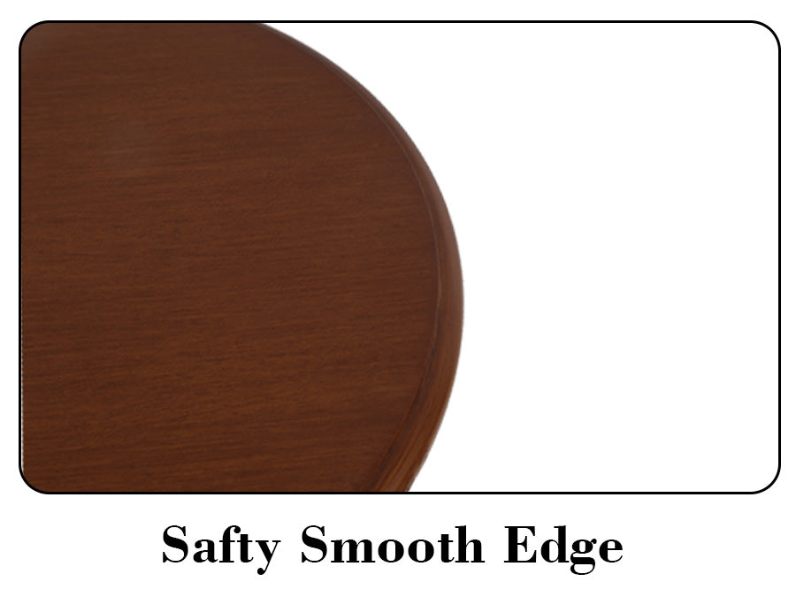 HLR Round Small End Table, Wooden Pedestal Side Coffee Tables, Vintage Accent Nightstand for Living Room, Bedroom, Entryway (2, Walnut)