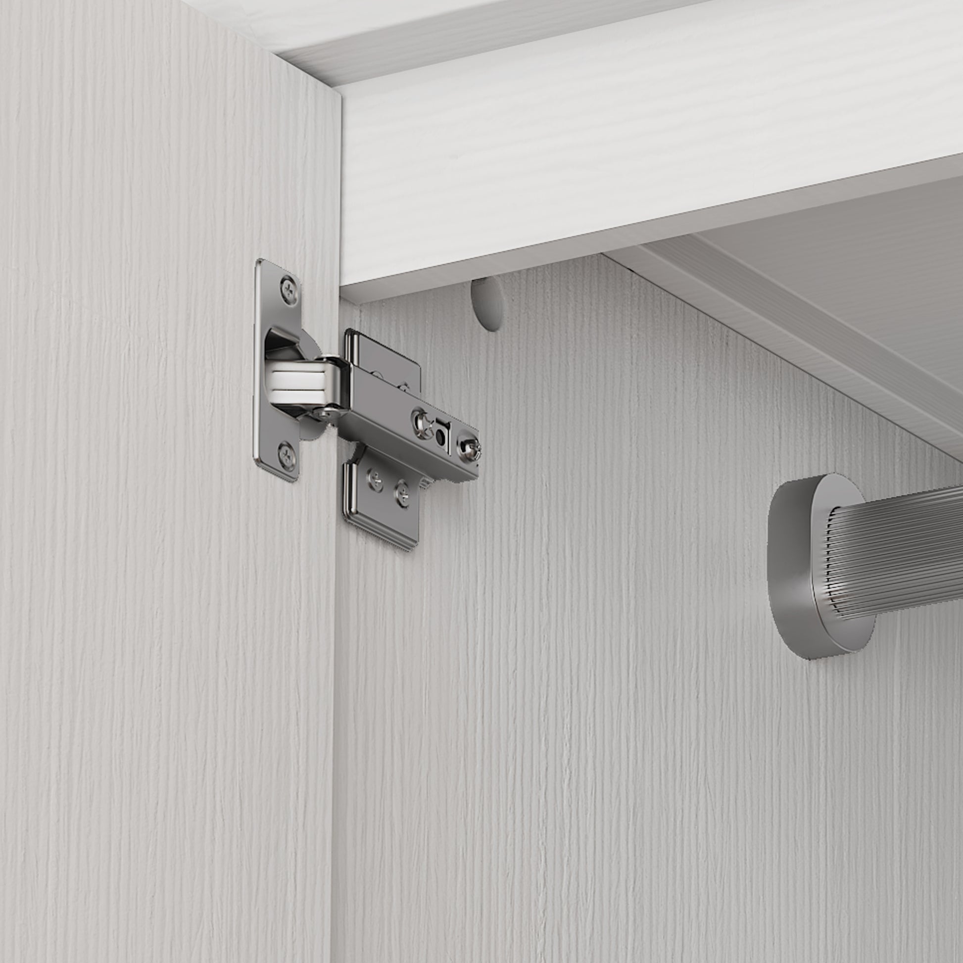 HLR 71" Tall Modern Wood Armoire Wardrobe Closet, Freestanding Cabinet with Hanging Rod for Bedroom, White