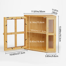 CBJCBJ Bamboo Bread Box, 2-Tier Countertop Storage Rack, Modern Retro Pantry Decor,Wood