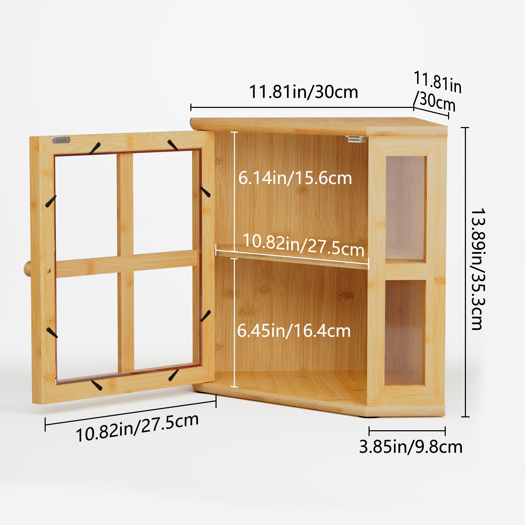 CBJCBJ Bamboo Bread Box, 2-Tier Countertop Storage Rack, Modern Retro Pantry Decor,Wood