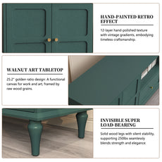 CBJCBJ 67"Mid-Century Modern TV Stand with Storage and Adjustable Partition , Media Console for TVs up to 75", Green