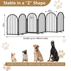 CBJCBJ Indoor Pet Gate, 6 Panel Folding Dog Gate , 32