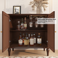 CBJCBJ Sideboard Buffet Cabinet with Storage, 31.4'' Mid Century Modern Storage Cabinet with 2 Doors and Adjustable Shelves, Accent Cabinet for Entryway, Dining Room, Living Room, Bedroom