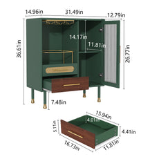 CBJCBJ Wine Bar Cabinet, Modern Coffee Cabinet with Glass Racks, Sideboard Cabinet, Green