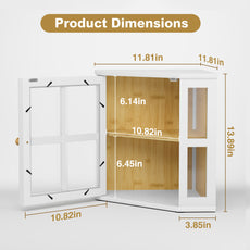 CBJCBJ Bamboo Bread Box, 2-Tier Countertop Storage Rack, Modern Retro Pantry Decor,White
