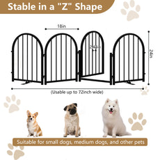 CBJCBJ Indoor Pet Gate, 4 Panel Folding Dog Gate , 24