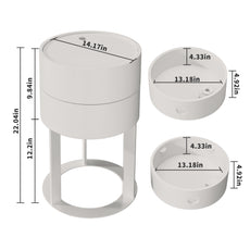 CBJCBJ Modern Round Nightstand with Drawer, 14.2