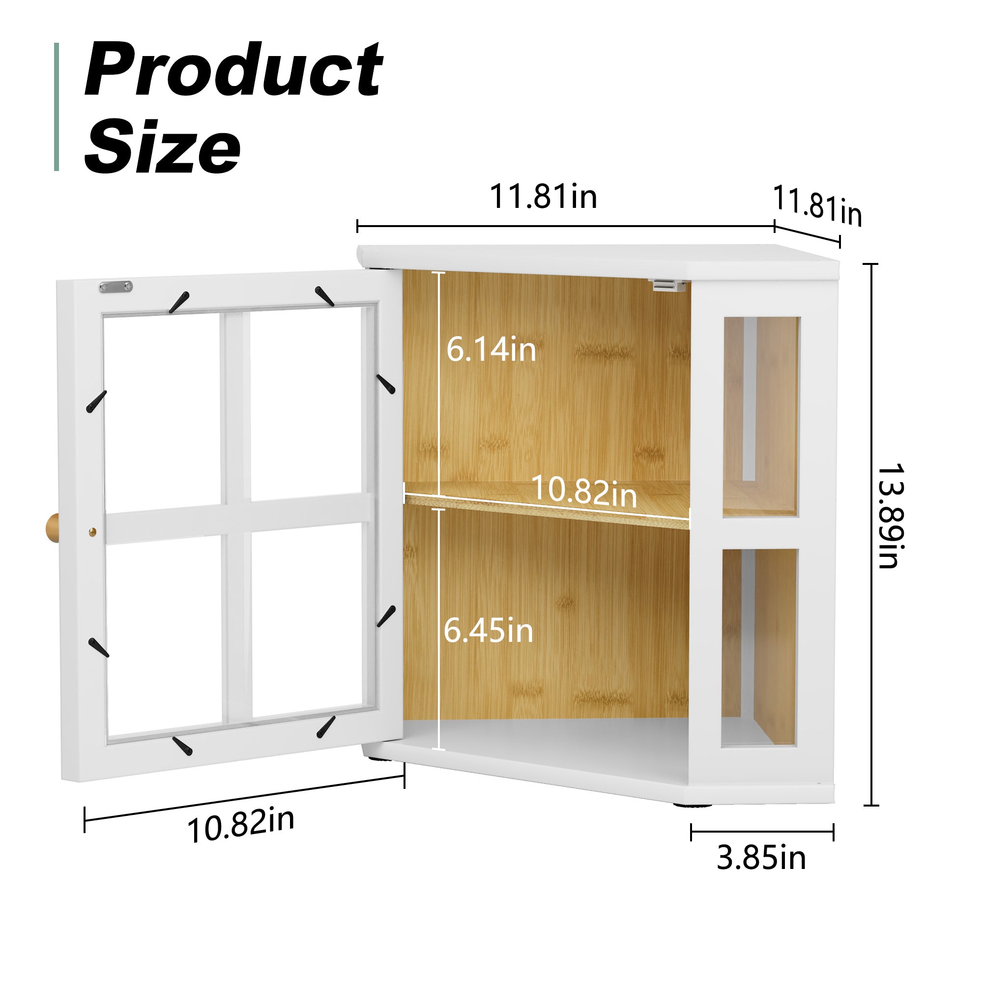 HLR Double Layer Bamboo Bread Box for Kitchen Counter, Large Capacity Bread Storage Bin with Acrylic Door, White