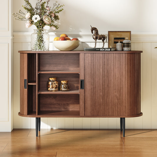 CBJCBJ 47" Sideboard Buffet Cabinet with Storage, Modern Accent Cabinet for Dining Room, Brown