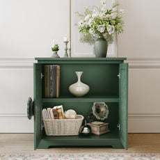 CBJCBJ 31.5" Kitchen Sideboard Buffet Cabinet with 2 Door Storage, Mid-Century Accent Cabinet for Living Room,Green