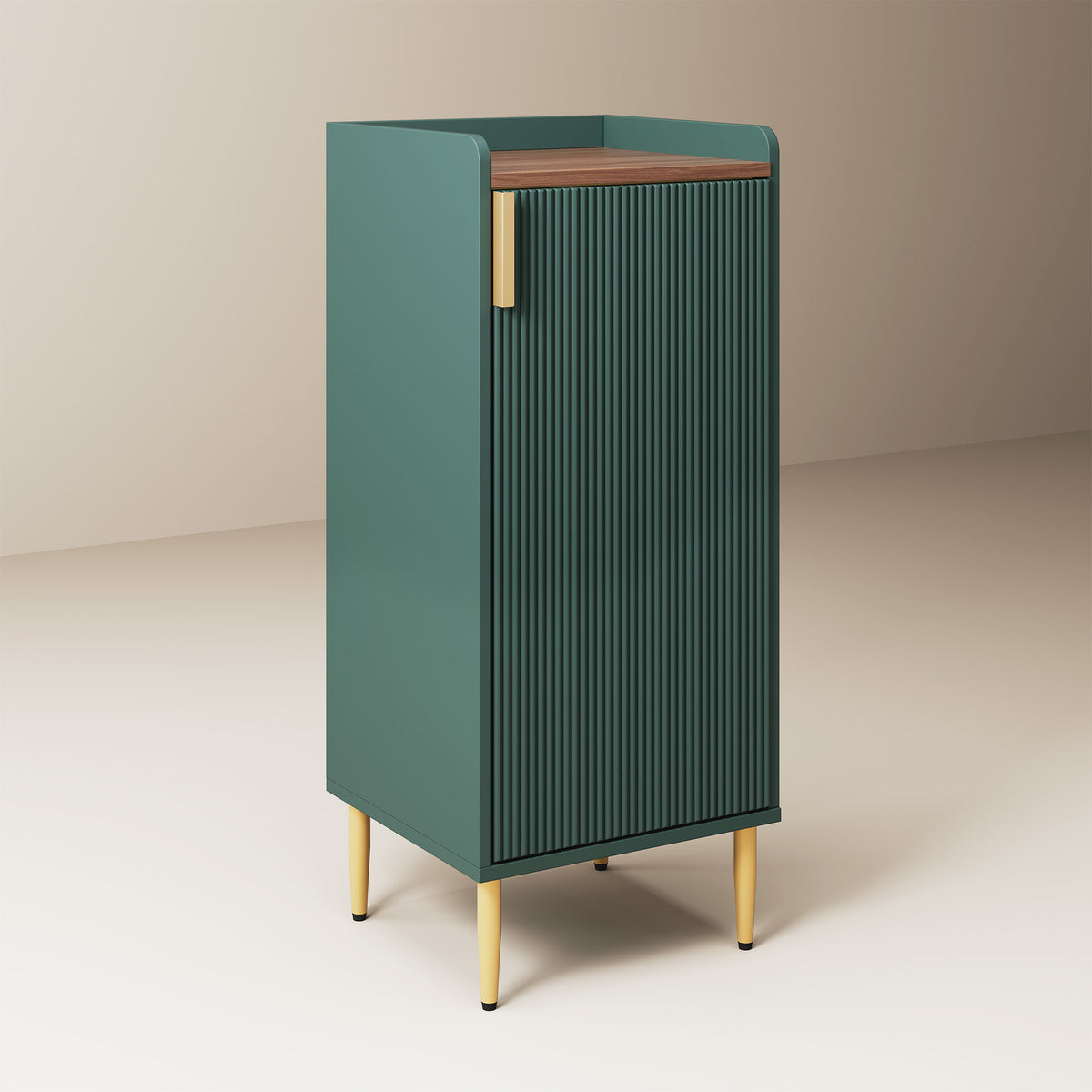 HLR 38" Modern Wine Bar Cabinet with Door Storage, Wood Credenza Buffet Cabinet with Wine Glass Rack, Green