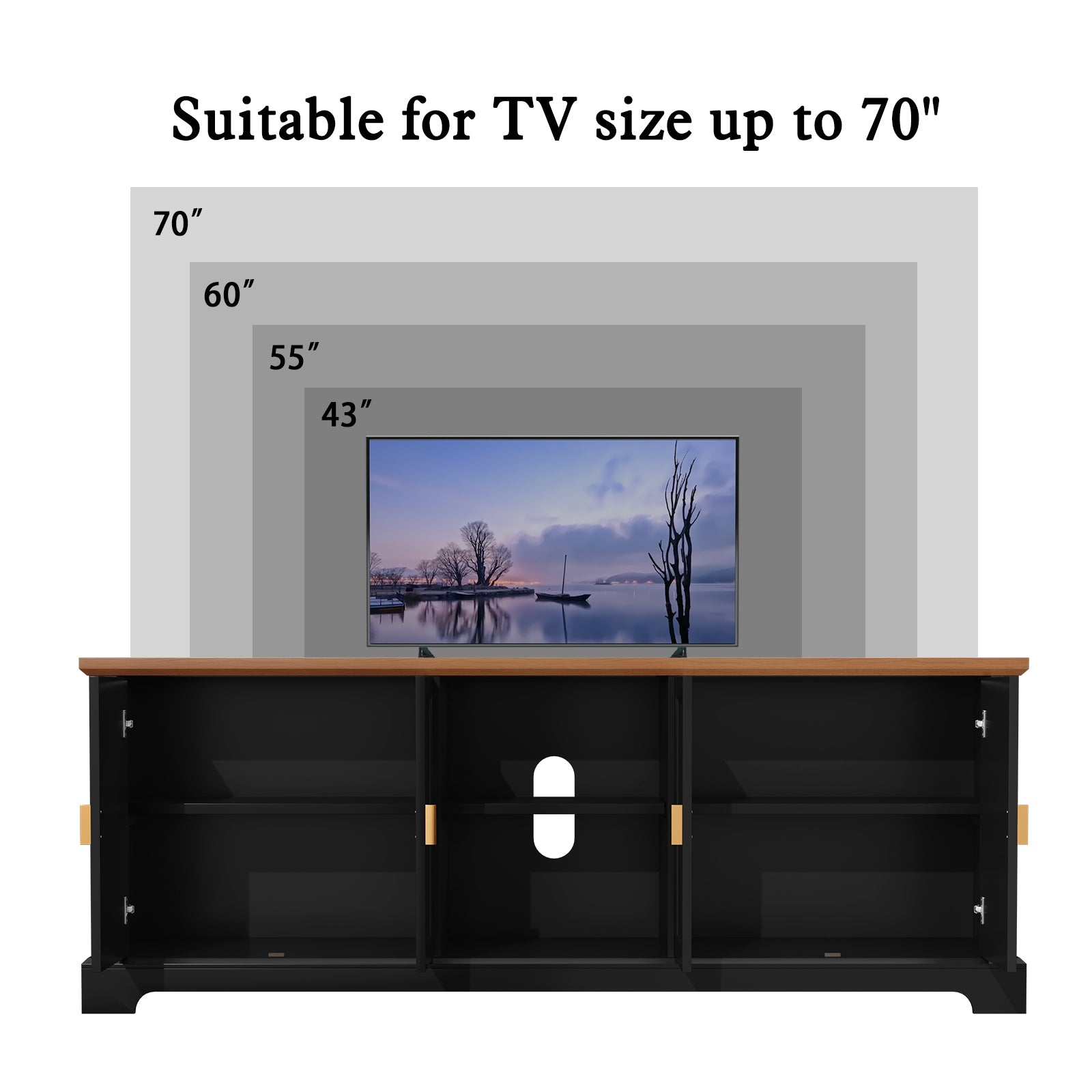 CBJCBJ Mid Century 67" TV Stand for TVs up to 75", Entertainment Center with Storage for Living Room
