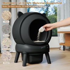 CBJCBJ 70L Smart Automatic Self-cleaning Cat Litter Box, Supports APP Control and Multiple Layer Safety Protection,Black