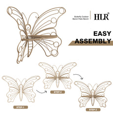 HLR Outdoor Bench with Butterfly Inspired Pattern, 50