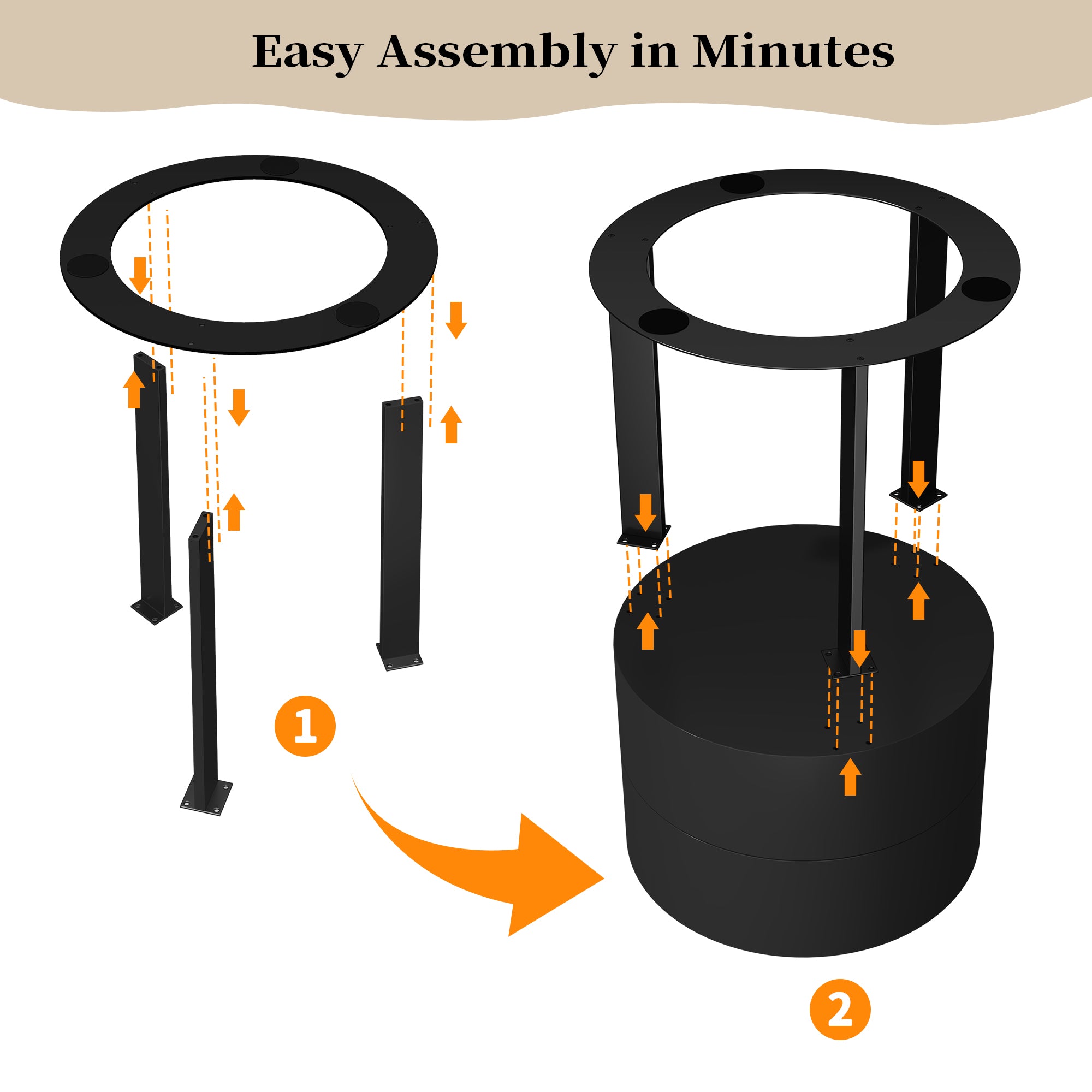 CBJCBJ Modern Round Nightstand with Drawer, 14.2" Bedside Table for Bedroom,Black