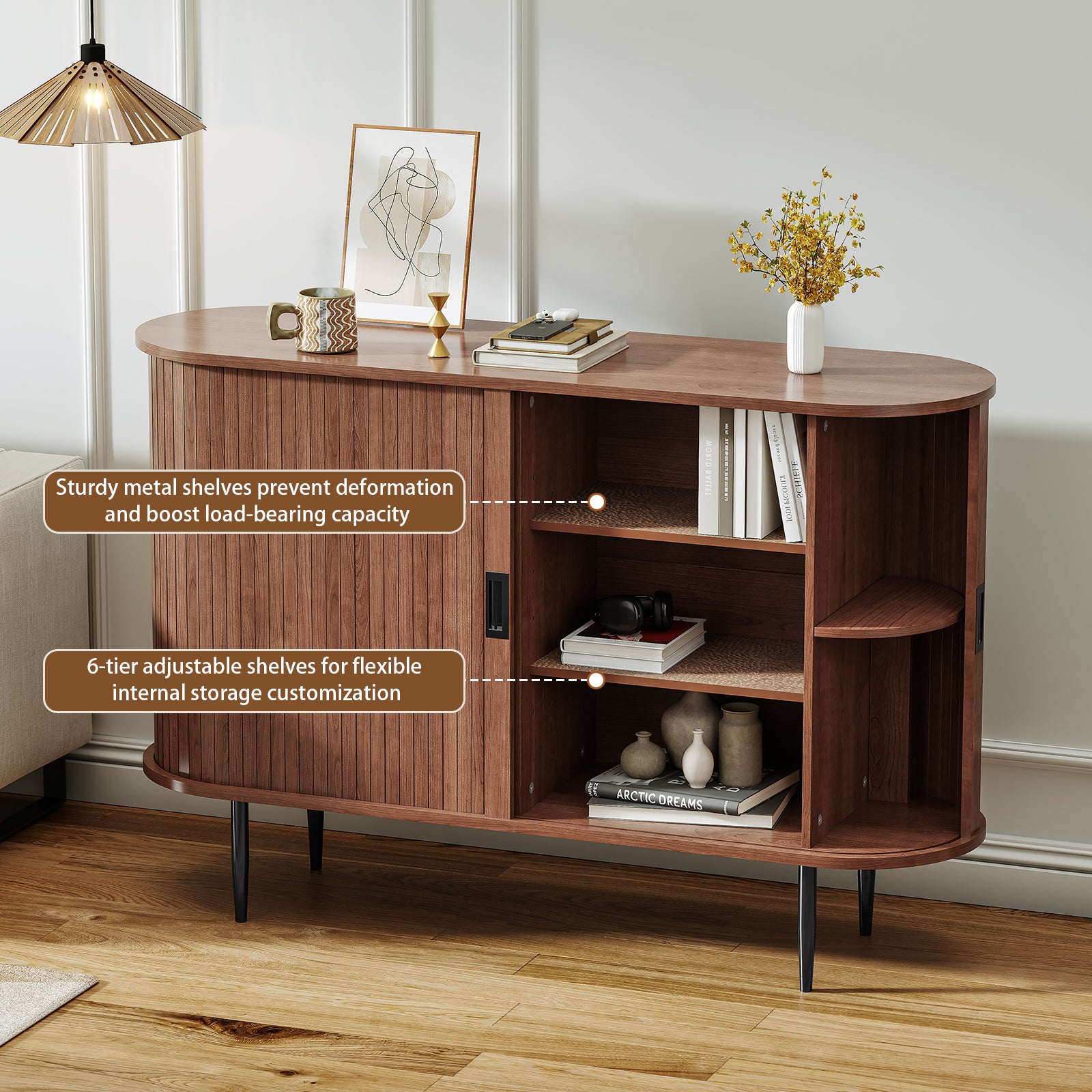 CBJCBJ 47" Sideboard Buffet Cabinet with Storage, Modern Accent Cabinet for Dining Room