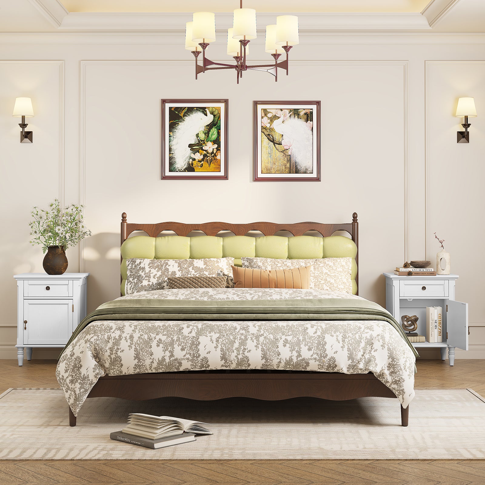 HLR® 25"H Nightstands Set of 2, Modern Retro Bedside Table with Drawer, End Table for Bedroom