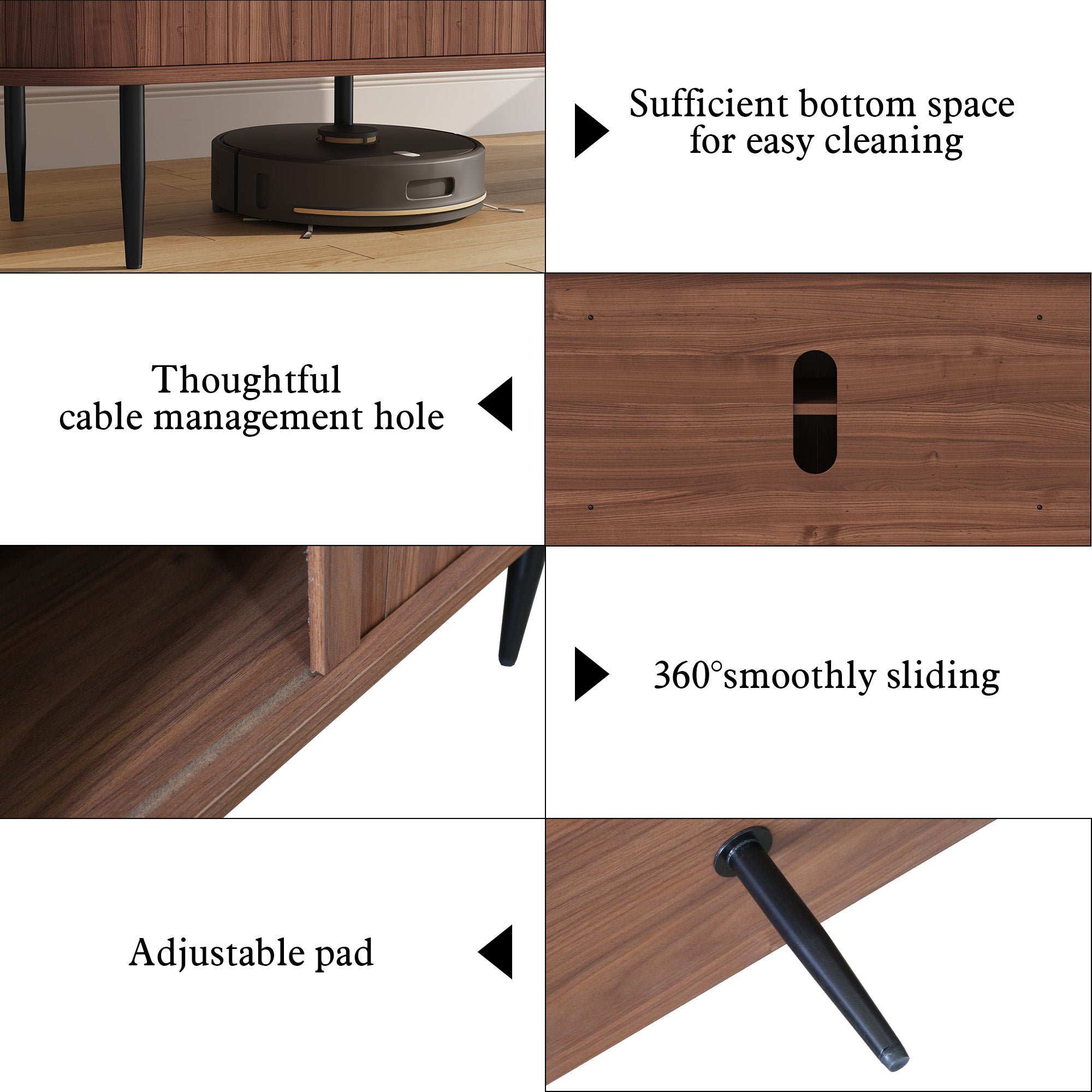 CBJCBJ 70" Modern Tambour Door TV Stand up to 80" TVs, Entertainment Center with Storage, Fluted Television Consoles for Living Room（Brown）