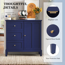HLR® Wooden Accent Cabinet with 3 Drawers and Doors
