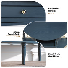CBJCBJ Retro Console Table with Drawers, Assembled Entryway Storage Table, Accent Table for Hallway,Blue