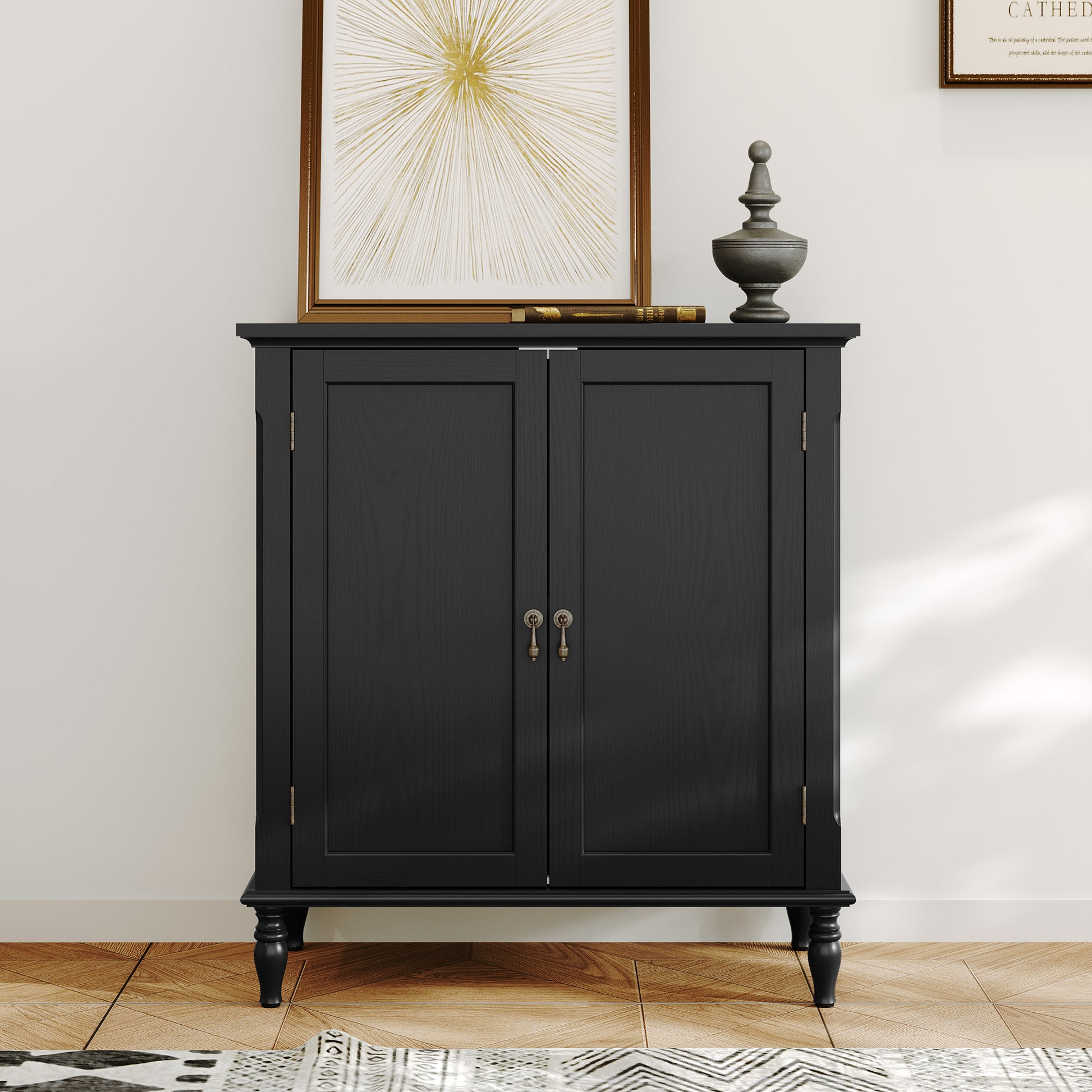 HLR 31.5'' Large Sideboard Buffet Cabinet with Storage, 2 Doors Modern Credenza Table for Living Room