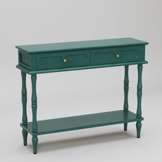 HLR 41" Mid Century Console Tables, Entryway Tables with 2 Drawers, 10 Mins Assembly, Green