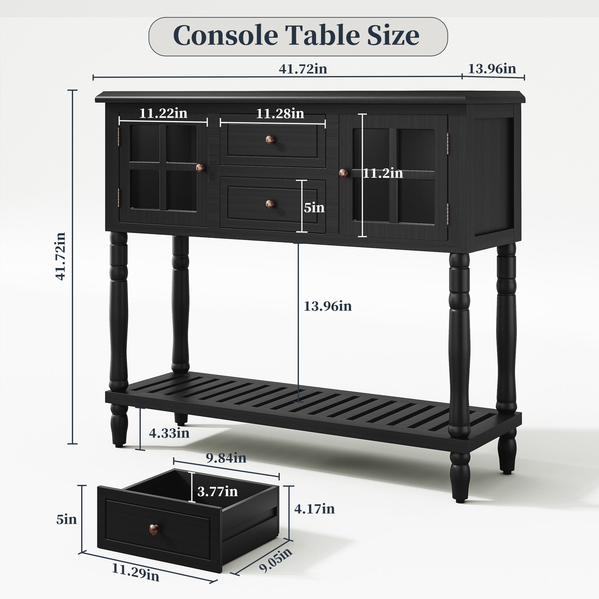 HLR 42" Console Table for Entryway with 2 Drawers