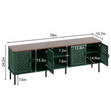 CBJCBJ Modern Mid Century 70" Large TV Stand for 80" TV, Entertainment Center with Storage,Green