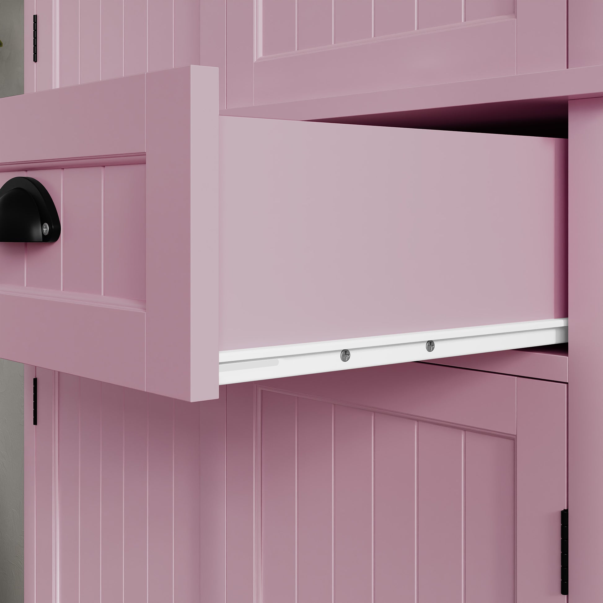72" Tall Kitchen Pantry Cabinet with Drawer & Adjustable Shelves, Freestanding Storage Cabinet, Pink