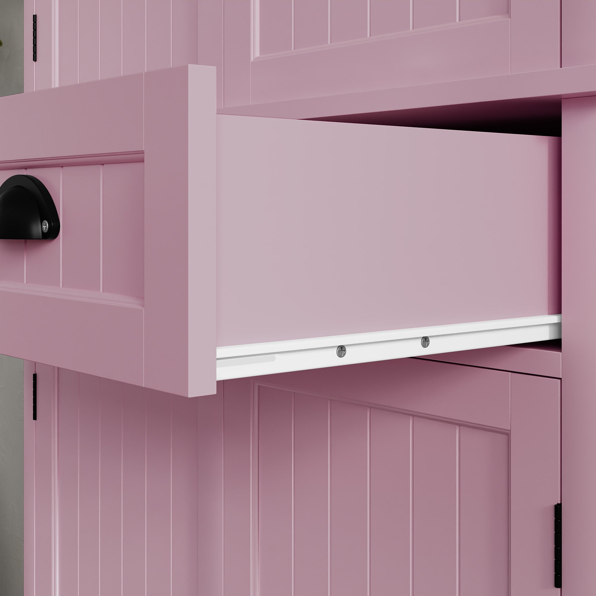 72" Tall Kitchen Pantry Cabinet with Drawer & Adjustable Shelves, Freestanding Storage Cabinet, Pink