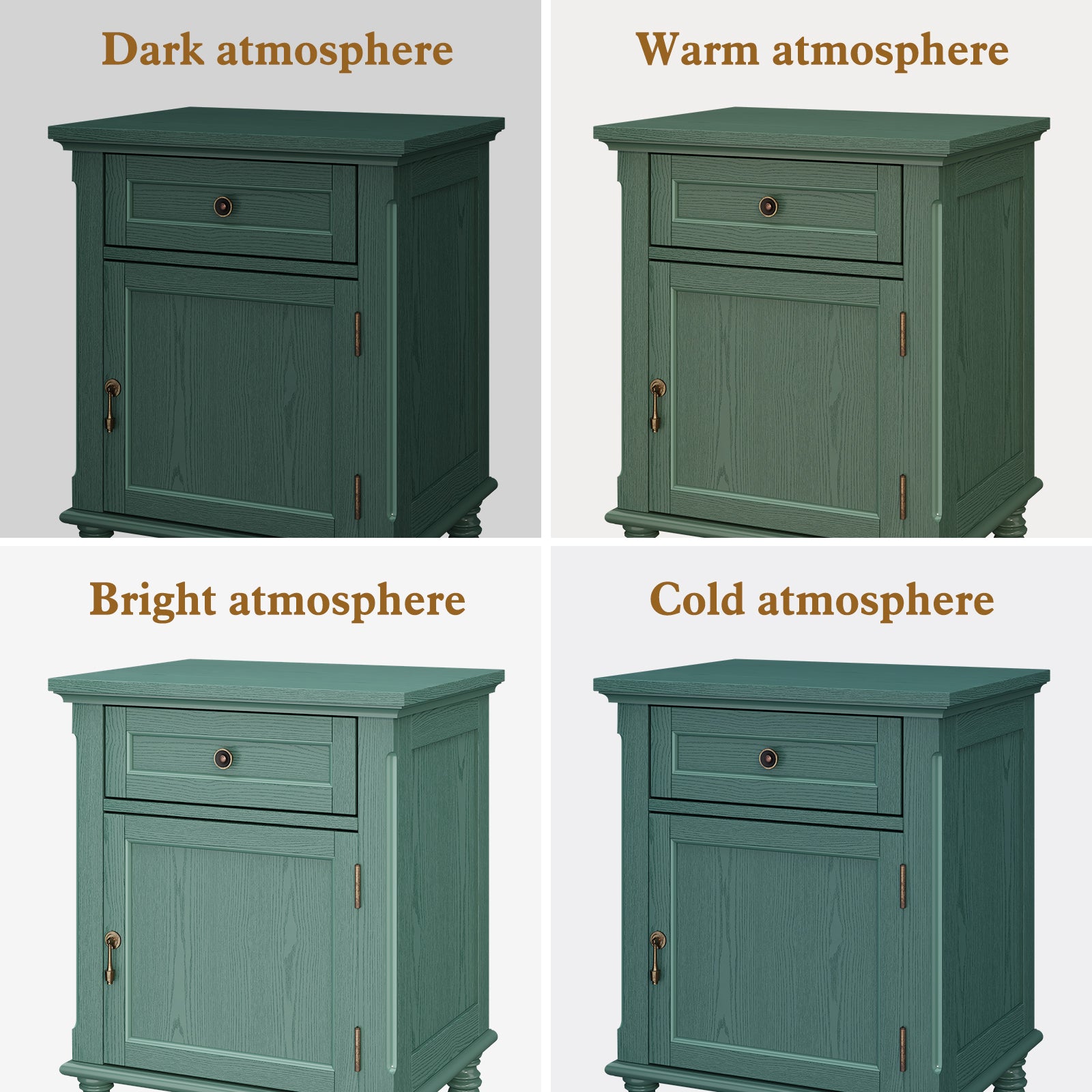 HLR® 25"H Nightstands Set of 2, Modern Retro Bedside Table with Drawer, End Table for Bedroom
