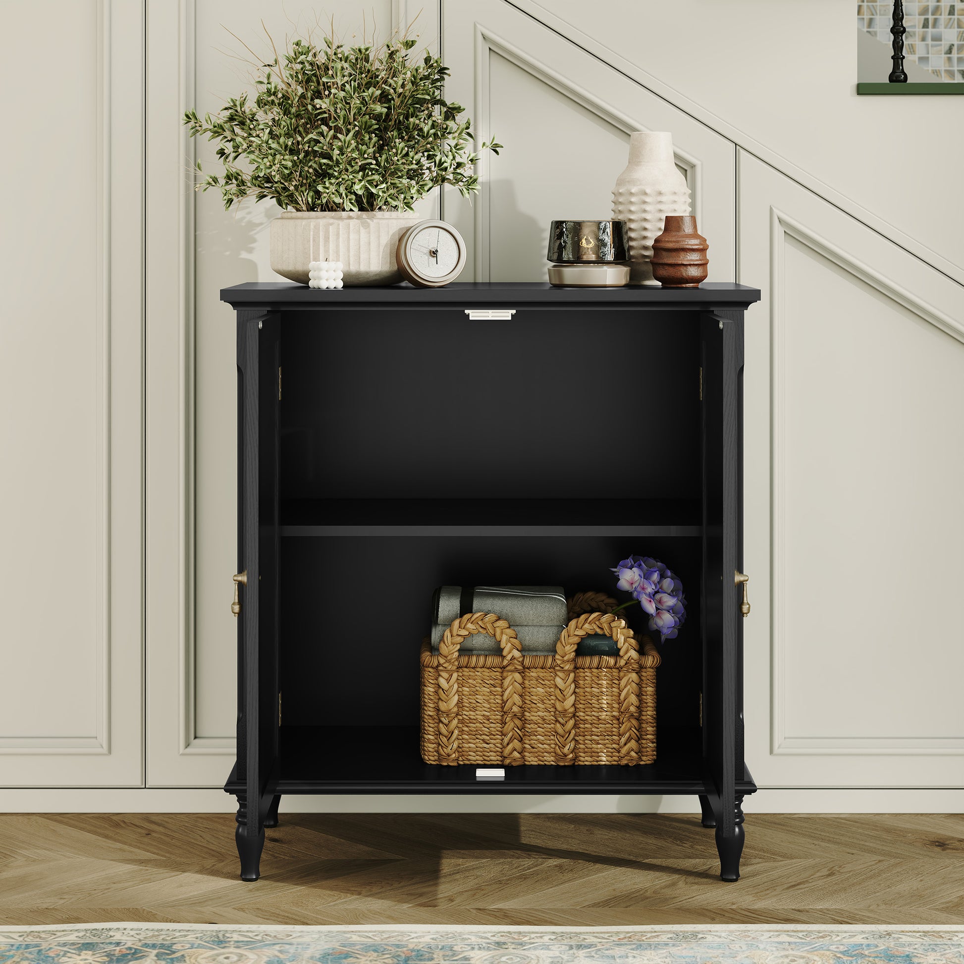 HLR 31.5'' Large Sideboard Buffet Cabinet with Storage, 2 Doors Modern Credenza Table for Living Room