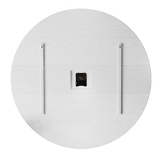 HLR 35.5” Farmhouse Large Shiplap Round Wall Clock with Roman Numeral for Living Room Decor, White