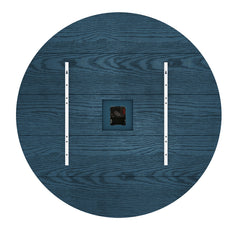 HLR 35.5” Farmhouse Large Shiplap Round Wall Clock with Roman Numeral for Living Room Decor, Navy Blue