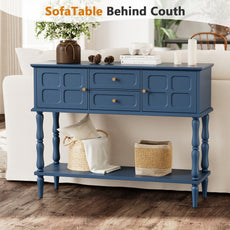 HLR Modern 42.1" Consoles Table, Entryway Table with Storage Shelf Quick Assembly for Living Room, Blue