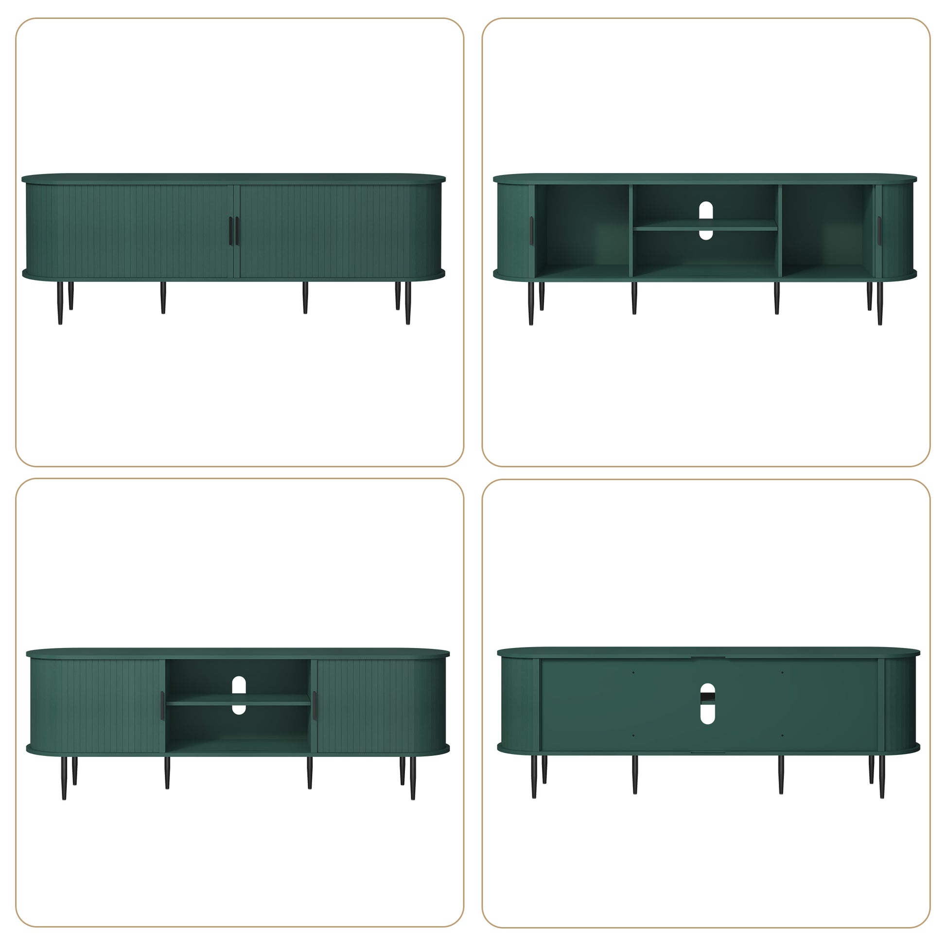 HLR® 70" TV Stand with Tambour Door for TVs up to 80"