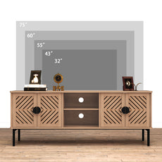 CBJCBJ Modern Mid Century 63" TV Stand for 70" TV with Storage, Entertainment Center for Living Room,Wood