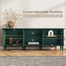 CBJCBJ 67" TV Stand, for TVs up to 75", Retro Entertainment Center with Storage for Living Room,Green