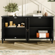 HLR 58'' Large Sideboard Buffet Cabinet with Storage, 4 Doors Modern Credenza Table for Living Room