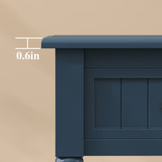 HLR 26"H Modern Nightstands Set of 2 with Drawers, Minimal Assembly Wood End Table for Bedroom, Blue