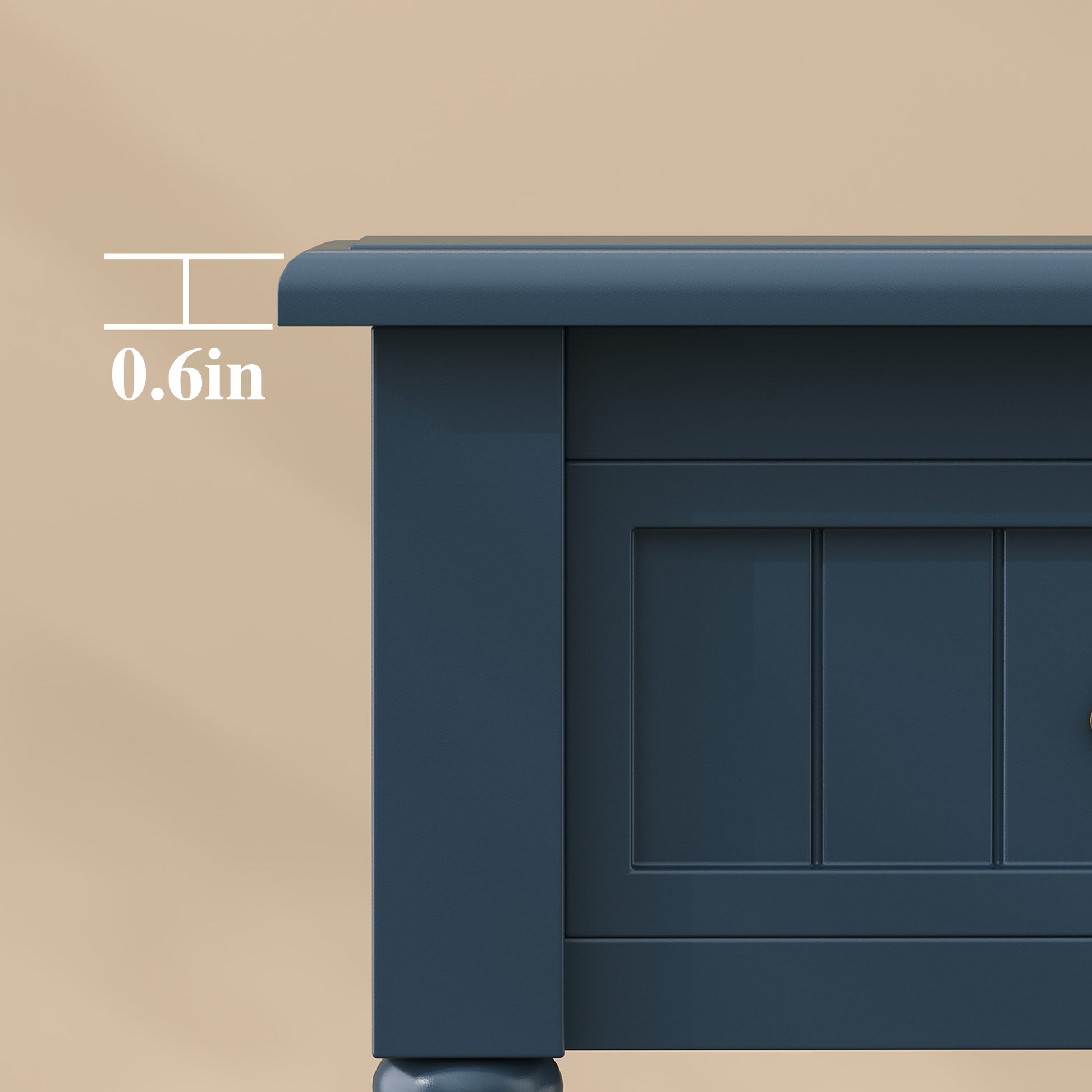 HLR 26"H Modern Nightstands Set of 2 with Drawers, Minimal Assembly Wood End Table for Bedroom, Blue