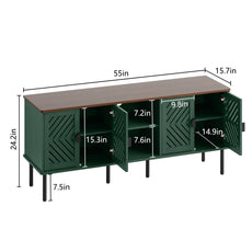 HLR Mid Century Modern 55" TV Stand for 65 Inch TV, Entertainment Center with Storage, Green