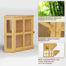 CBJCBJ Bamboo Bread Box, 2-Tier Countertop Storage Rack, Modern Retro Pantry Decor,Wood