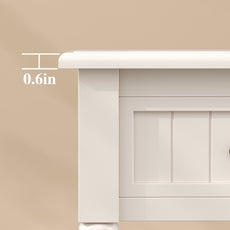 HLR 26"H Modern Nightstands Set of 2 with Drawers, Minimal Assembly Wood End Table for Bedroom, White