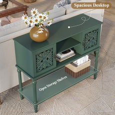 CBJCBJ 42'' Modern Retro Console Table, Entryway Table with Open Storage Shelf , for Living Room,Green
