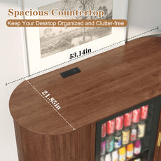 CBJCBJ 53" Wine Bar Cabinet with Tambour Door, Coffee Bar for Dining Room,Green