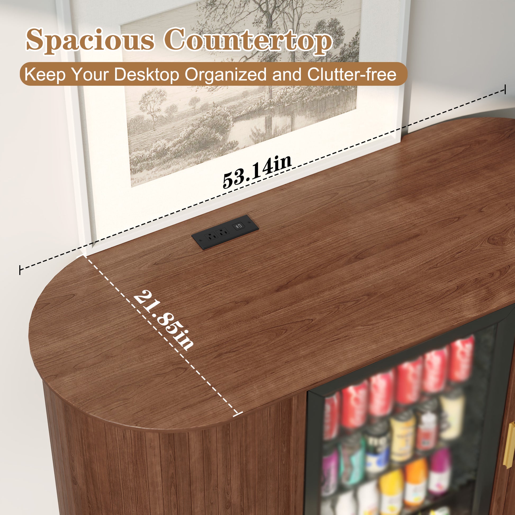 CBJCBJ 53" Wine Bar Cabinet with Tambour Door, Coffee Bar for Dining Room,Green