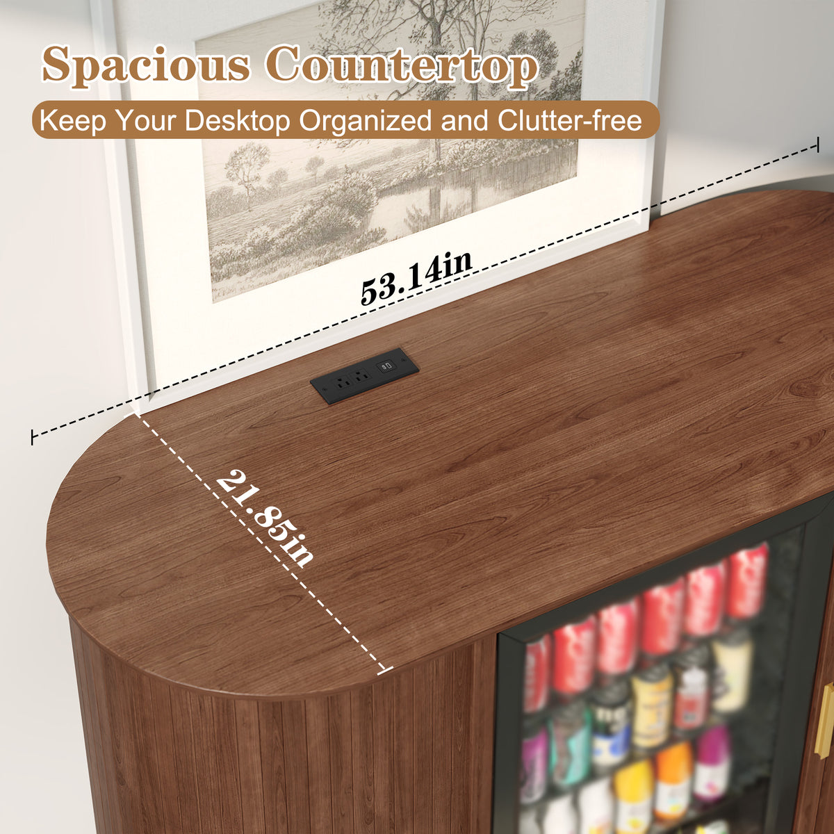 CBJCBJ 53" Wine Bar Cabinet with Tambour Door, Coffee Bar for Dining Room,Green
