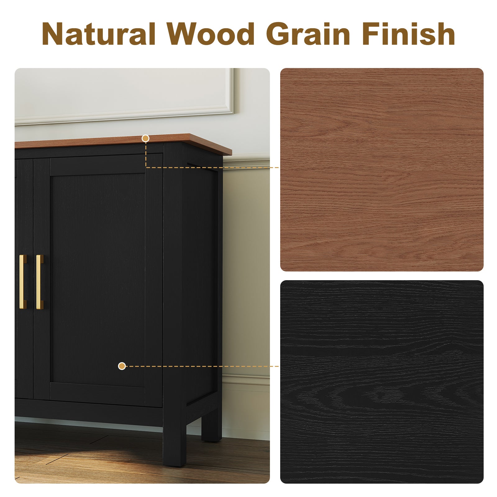 CBJCBJ 58” Modern Sideboard Buffet Cabinet, Living Room Accent Cabinet with Storage, for Kitchen